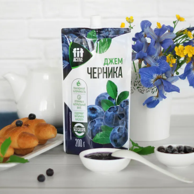 ДЖЕМ FITDELICE ЧЕРНИКА СТЕВИЯ 200Г