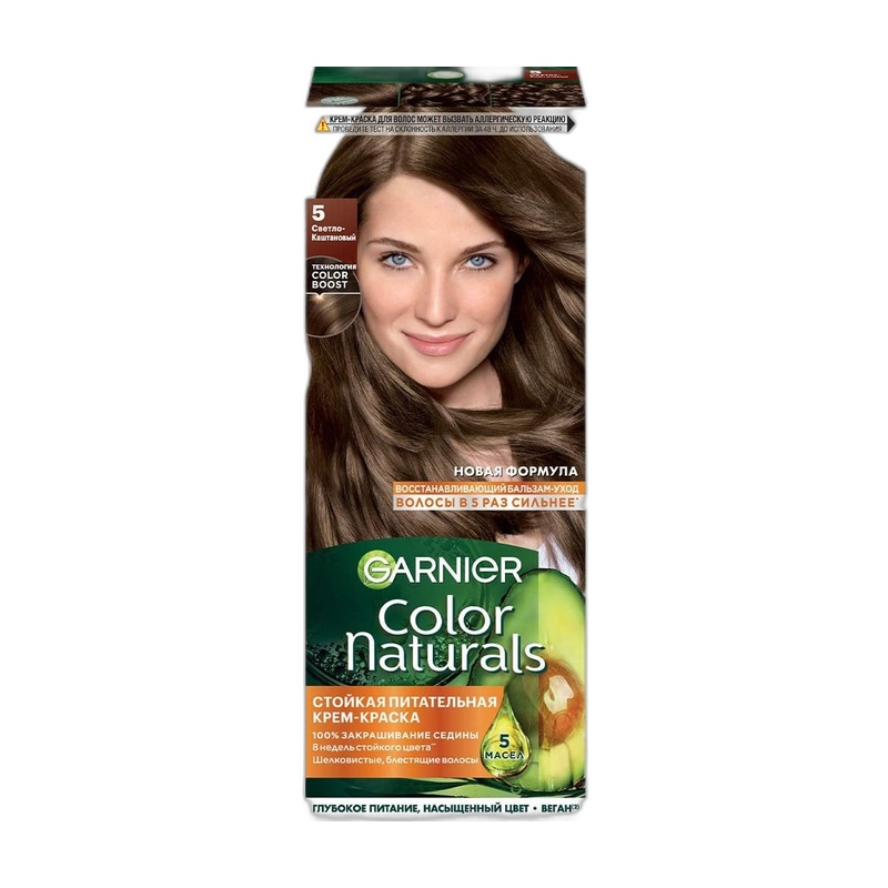 КРАСКА ДЛЯ ВОЛОС COLOR NATURALS 5 СВЕТЛЫЙ КАШТАН