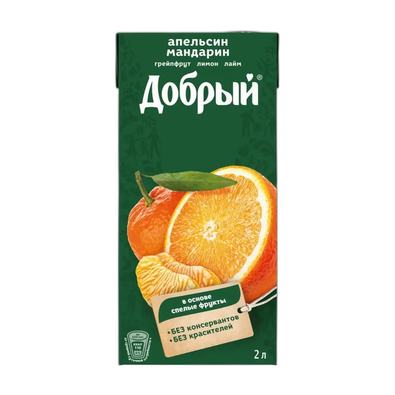 СОК ДОБРЫЙ АПЕЛЬСИН МАНДАРИН 2Л Т/П
