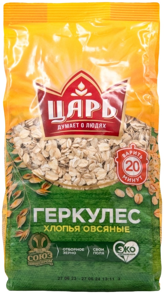 ХЛОПЬЯ ОВСЯНЫЕ ЦАРЬ ГЕРКУЛЕС 400Г М/У