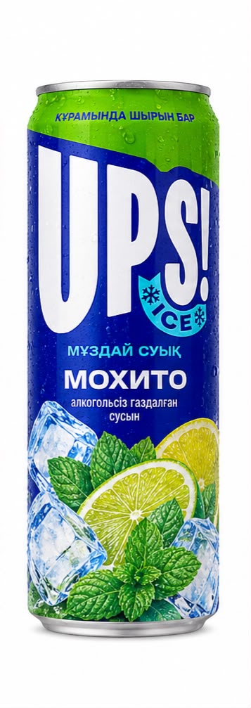 НАПИТОК ГАЗИРОВАННЫЙ UPS ICE МОХИТО 0,45Л Ж/Б