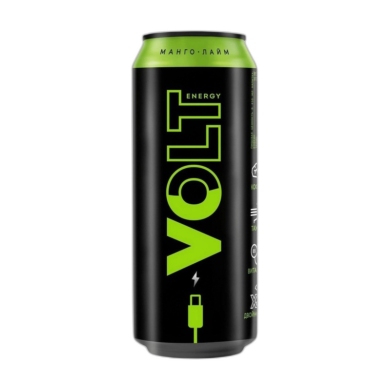НАПИТОК ЭНЕРГЕТИЧЕСКИЙ VOLT МАНГО ЛАЙМ 0,45Л Ж/Б