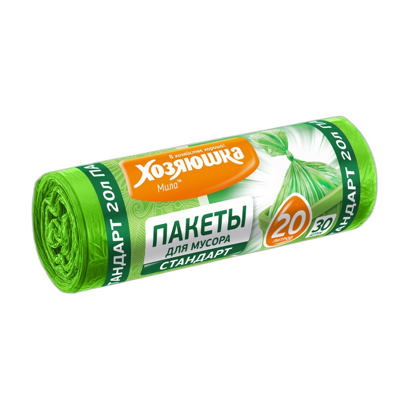 ПАКЕТЫ ДЛЯ МУСОРА ХОЗЯЮШКА МИЛА 20Л 30ШТ
