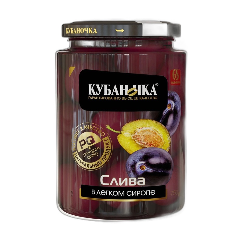 СЛИВА КУБАНОЧКА В СИРОПЕ 750Г СТ/Б