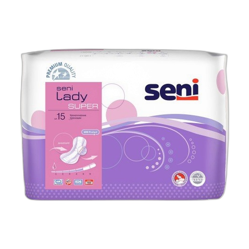 ПОДГУЗНИКИ УРОЛОГИЧЕСКИЕ SENI LADY SUPER 15ШТ NEW