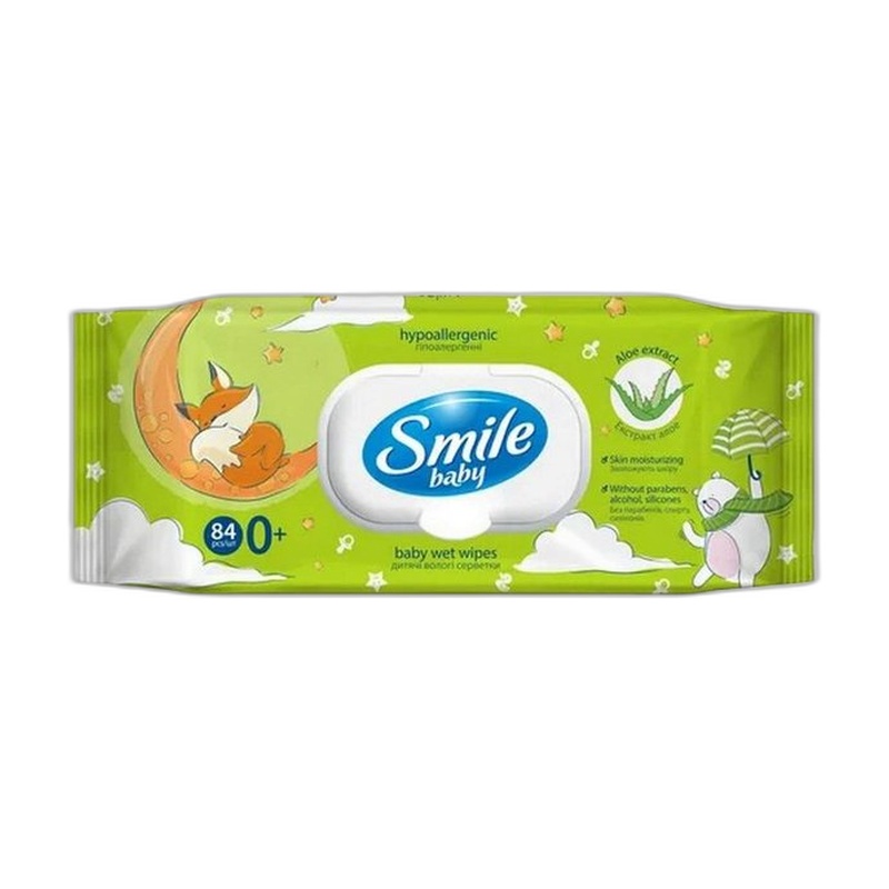 САЛФЕТКИ ВЛАЖНЫЕ ДЕТСКИЕ SMILE BABY ЛИСИЧКИ-ЗАЙЧИКИ 24ШТ