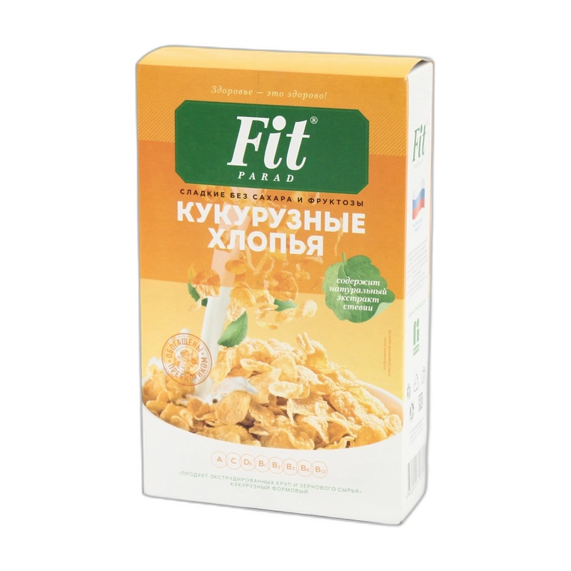 ХЛОПЬЯ КУКУРУЗНЫЕ FIT PARAD 200Г