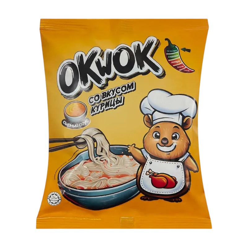 ЛАПША OKWOK КУРИЦА СЫРНЫЙ СОУС 100Г