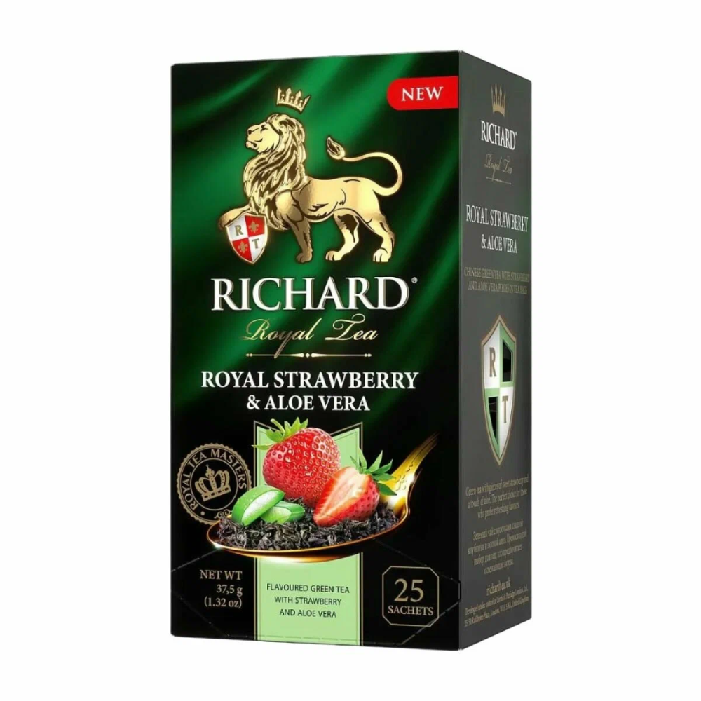 ЧАЙ ЗЕЛЕНЫЙ RICHARD STRAWBERRY&ALOE VERA 25 ПАКЕТИКОВ