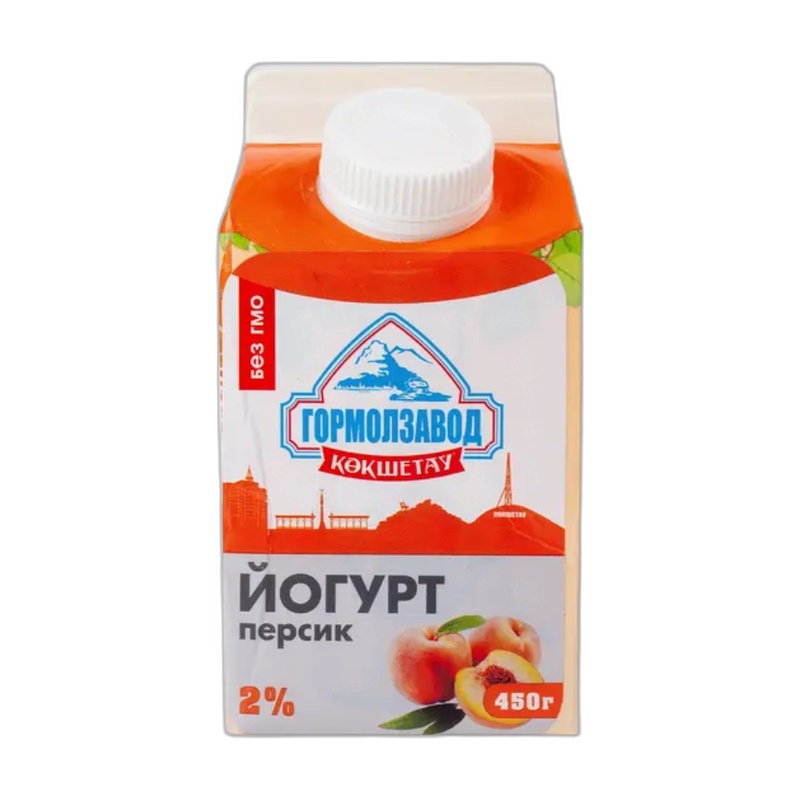 ЙОГУРТ ПИТЬЕВОЙ ГОРМОЛЗАВОД ПЕРСИК 2% 450МЛ Т/П