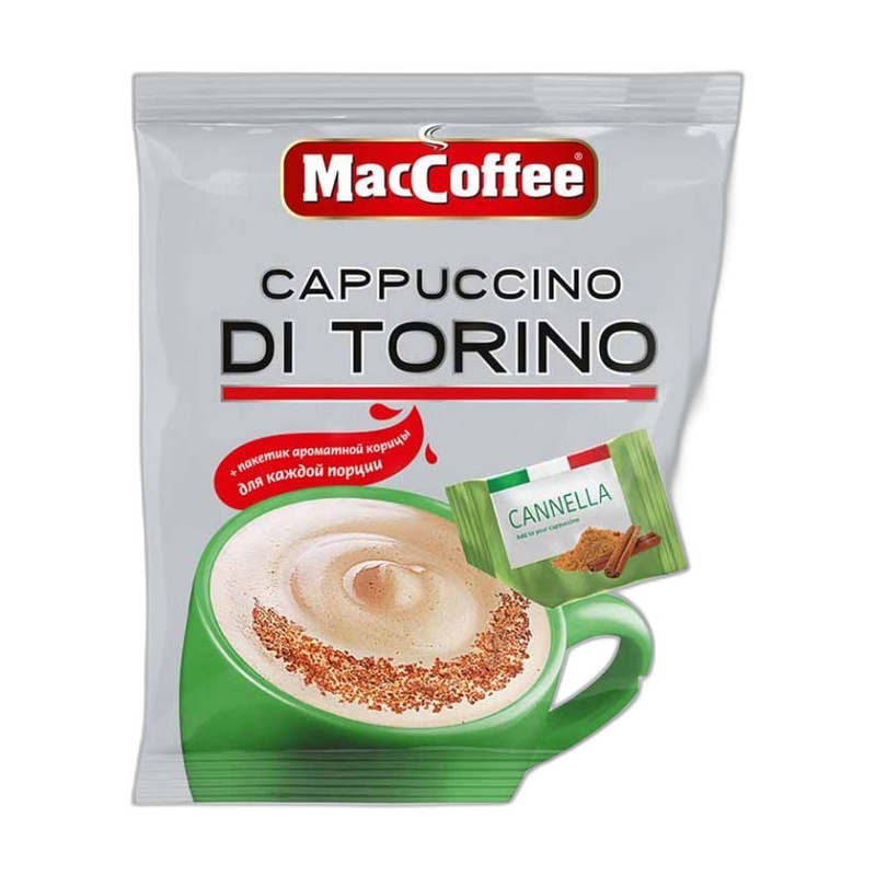 КОФЕ MACCOFFEE DI TORINO CAPPUCCINO CANNELA КОРИЦА 25,5Г САШЕ