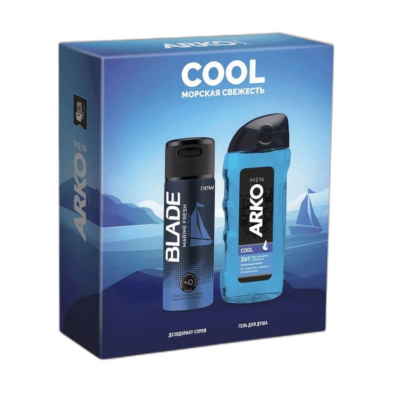 НАБОР ГЕЛЬ ДЛЯ ДУША ARKO COOL 260МЛ+ДЕЗОДОРАНТ BLADE COOLFRESH 150МЛ