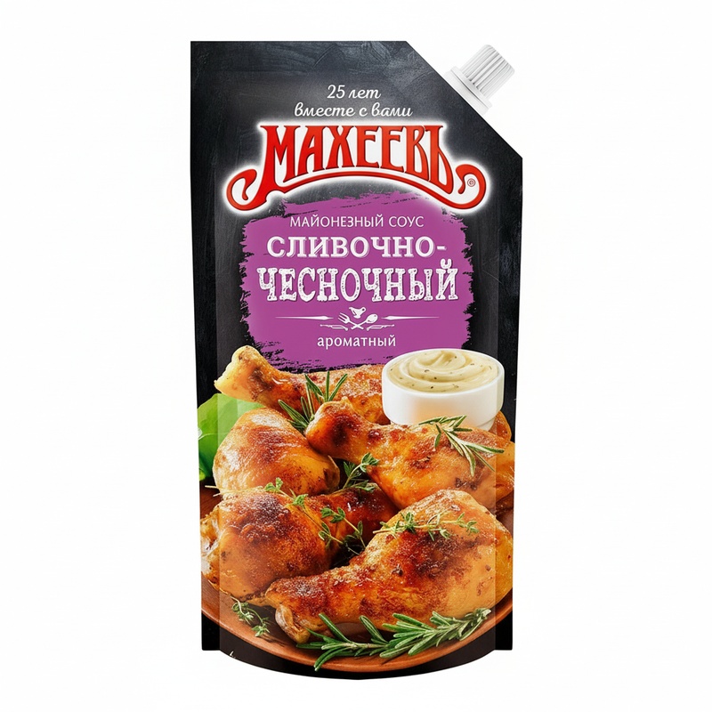 СОУС МАХЕЕВЪ СЛИВОЧНО-ЧЕСНОЧНЫЙ 200Г Д/П