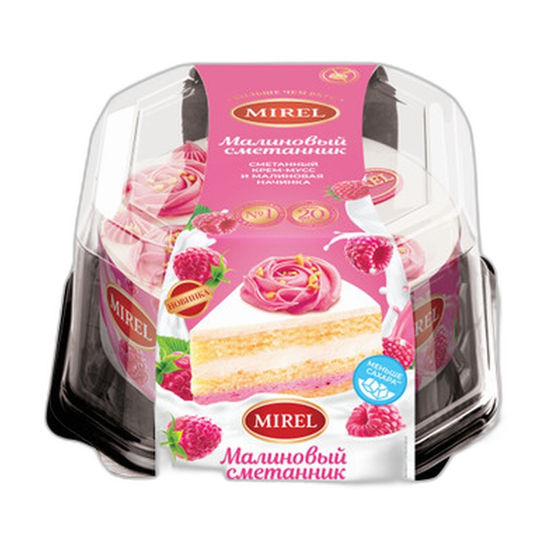 ТОРТ MIREL МАЛИНОВЫЙ СМЕТАННИК 650Г ЗАМ
