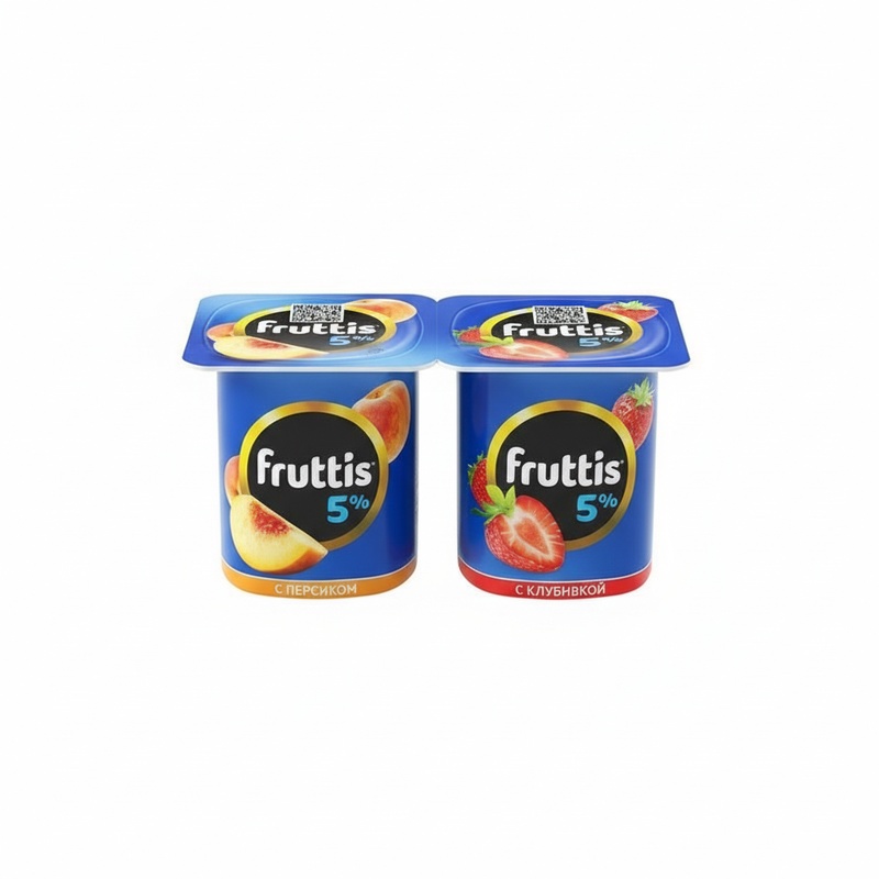 ЙОГУРТ FRUTTIS КЛУБНИКА ПЕРСИК 5% 115Г
