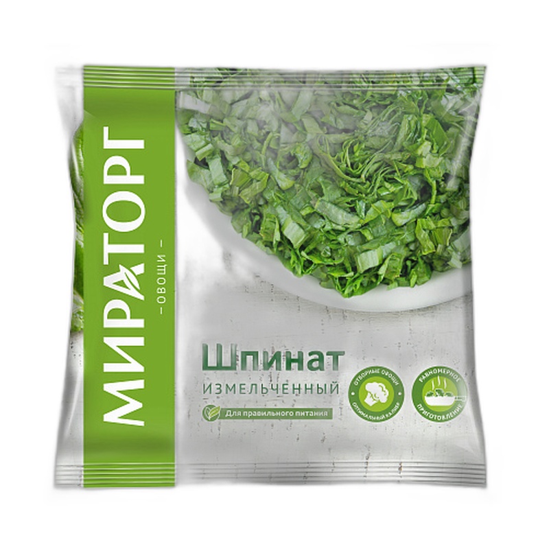 ОВОЩИ ЗАМОРОЖЕННЫЕ МИРАТОРГ ШПИНАТ ИЗМЕЛЬЧЕННЫЙ 400Г
