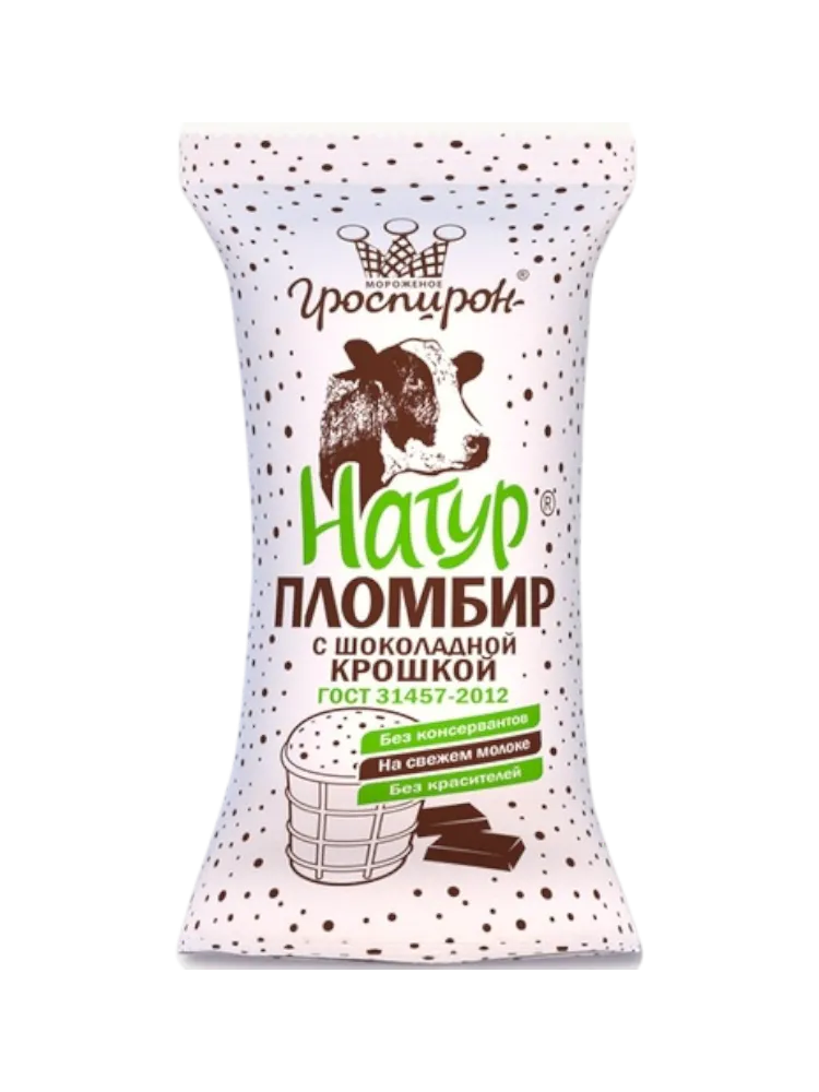 МОРОЖЕНОЕ НАТУР ПЛОМБИР С ШОКОЛАДНОЙ КРОШКОЙ 90Г СТАКАН