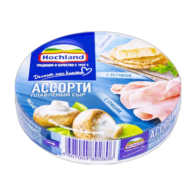 СЫР ПЛАВЛЕННЫЙ HOCHLAND СЫР АССОРТИ СИНЕЕ 8/8 140Г