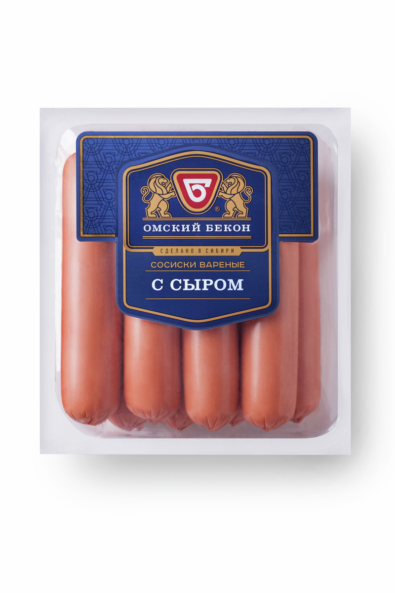 СОСИСКИ С СЫРОМ ОМСКИЙ БЕКОН 380Г