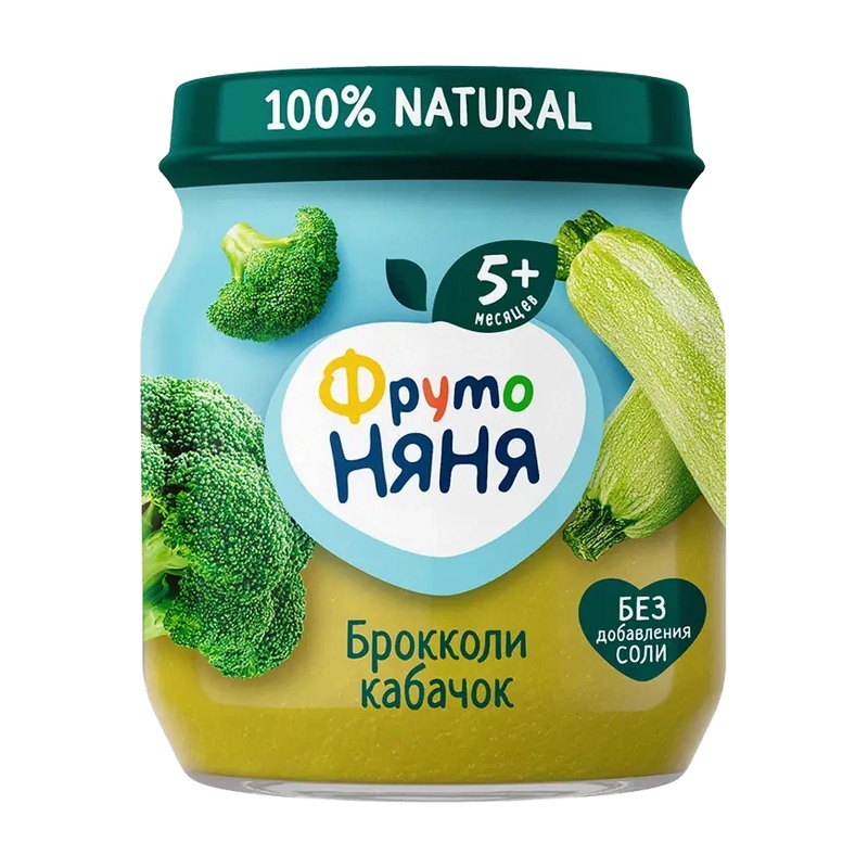 ПЮРЕ ФРУТО НЯНЯ БРОККОЛИ КАБАЧОК 110Г СТ/Б