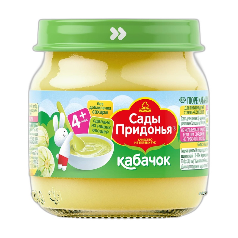 ПЮРЕ САДЫ ПРИДОНЬЯ КАБАЧОК 80МЛ СТ/Б