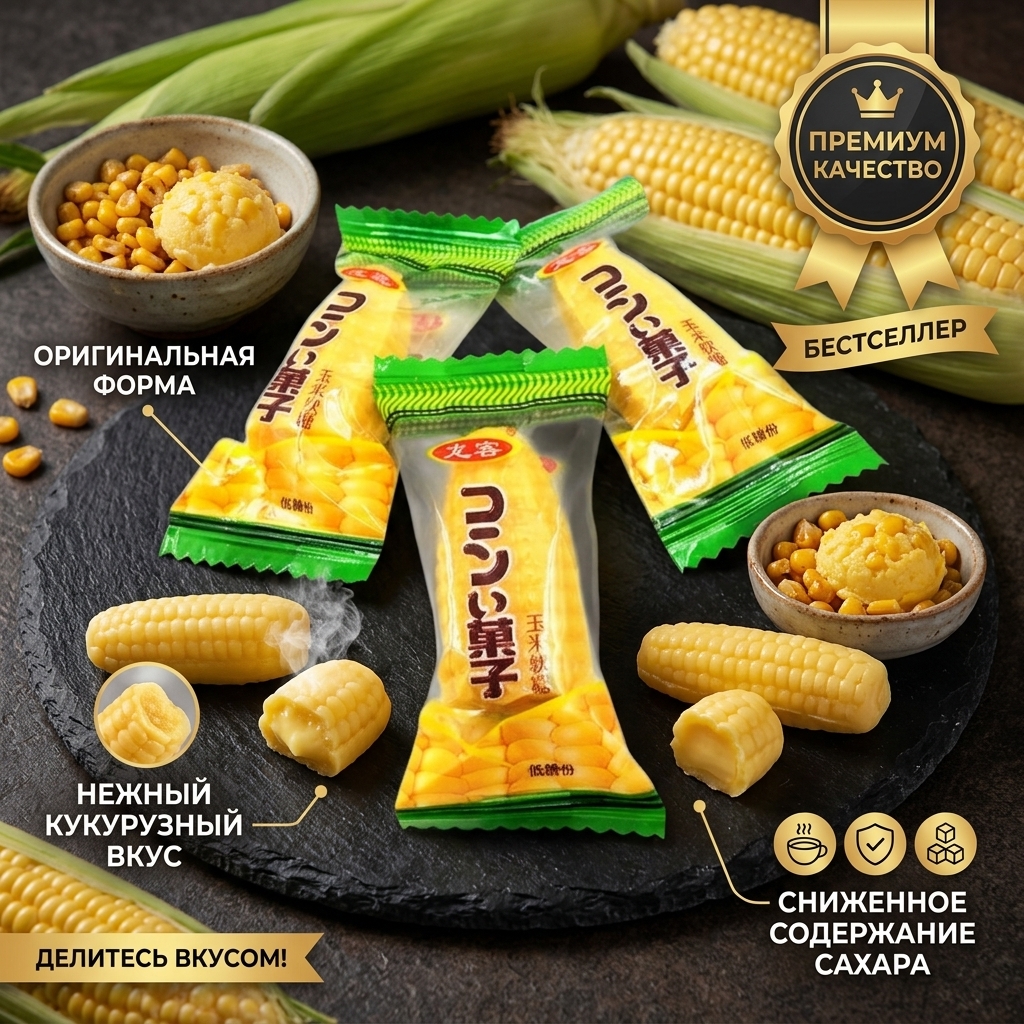 КОНФЕТЫ ЖЕЛЕЙНЫЕ КУКУРУЗА ВЕС