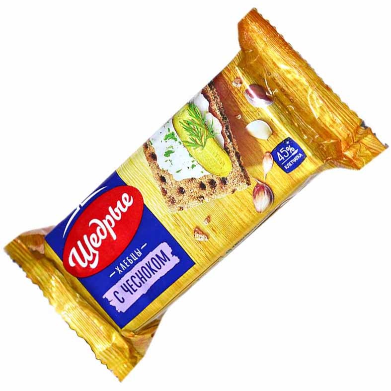 ХЛЕБЦЫ РЖАНЫЕ ЩЕДРЫЕ С ЧЕСНОКОМ 100Г