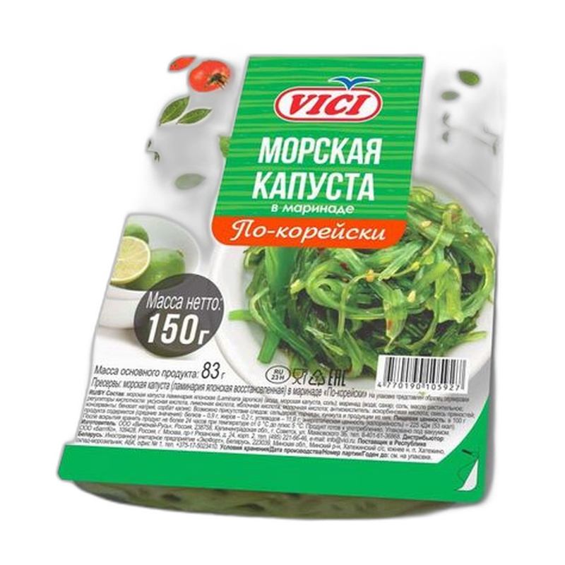 САЛАТ ИЗ МОРСКОЙ КАПУСТЫ VICI С МОРКОВЬЮ ПО-КОРЕЙСКИ 150Г