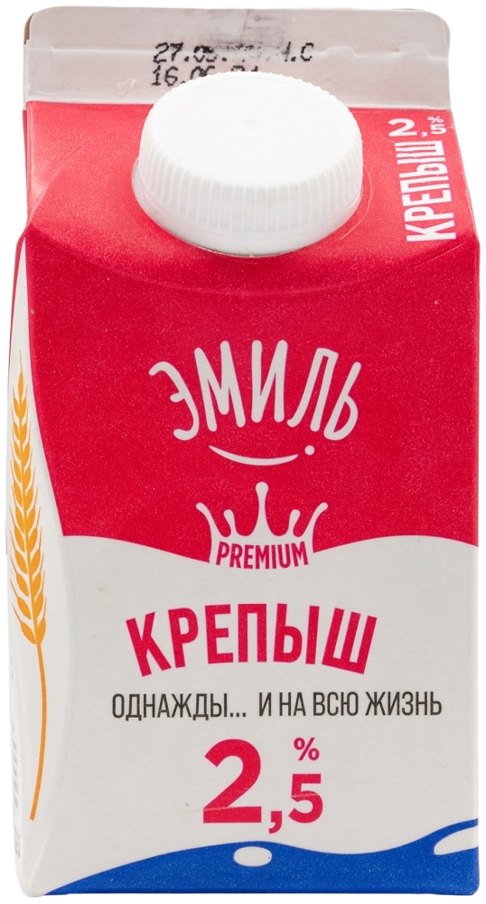 НАПИТОК КИСЛОМОЛОЧНЫЙ ЭМИЛЬ КРЕПЫШ 2.5% 450Г П/П