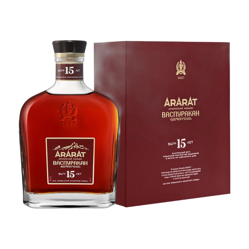КОНЬЯК ARARAT VASPURAKAN 15 YO 40% 0,5Л