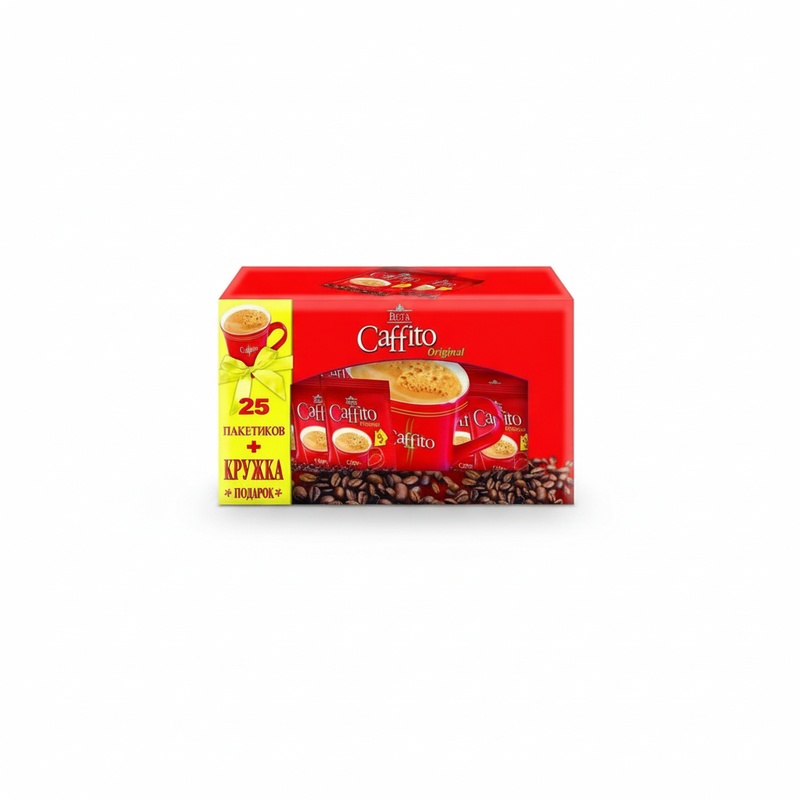 КОФЕ BETA CAFFITO 3В1 25ШТ В УПАКОВКЕ + КРУЖКА В ПОДАРОК