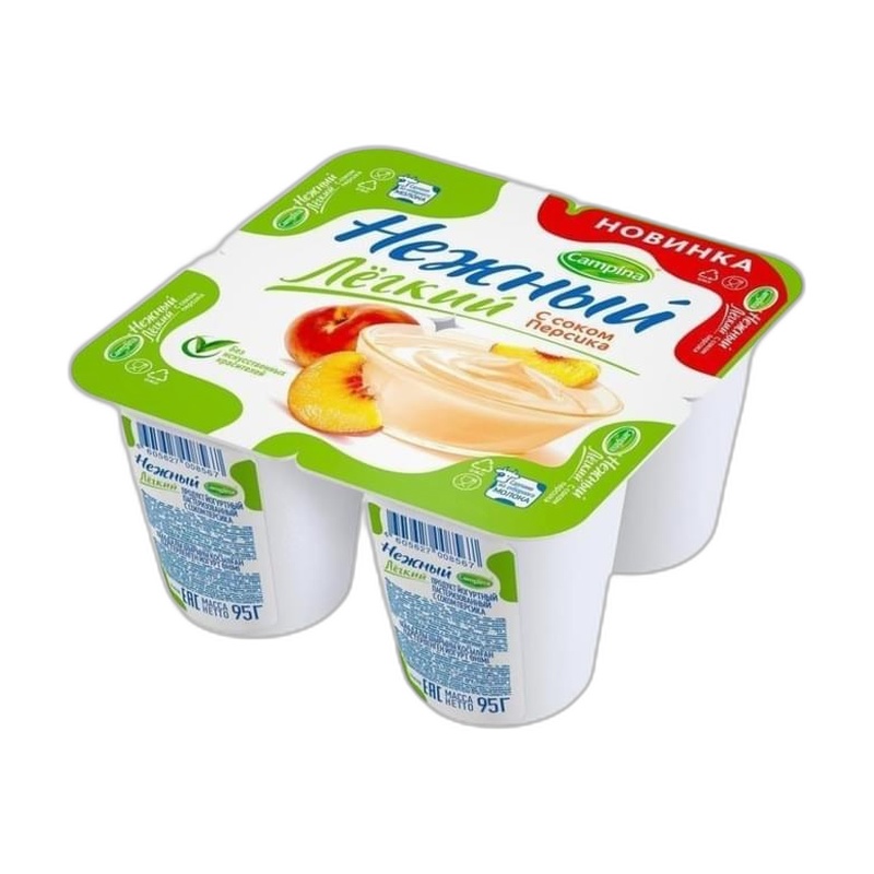 ЙОГУРТ CAMPINA НЕЖНЫЙ ЛАЙТ ПЕРСИК 0,1% 95Г