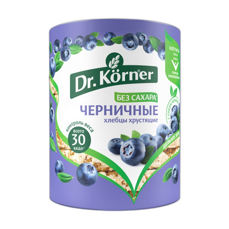 ХЛЕБЦЫ DR.KORNER ЗЛАКОВЫЙ КОКТЕЙЛЬ ЧЕРНИКА 100Г