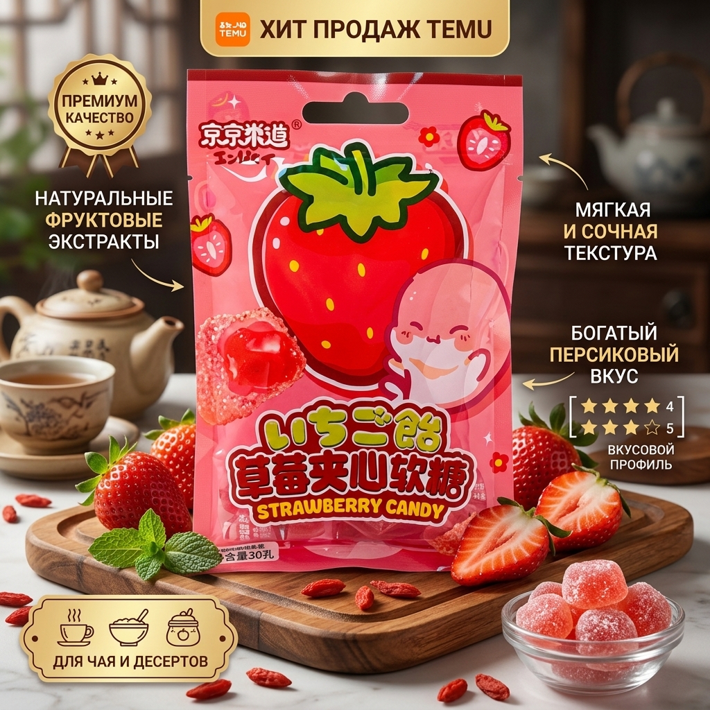 МАРМЕЛАД GUO DONG КЛУБНИКА 240Г