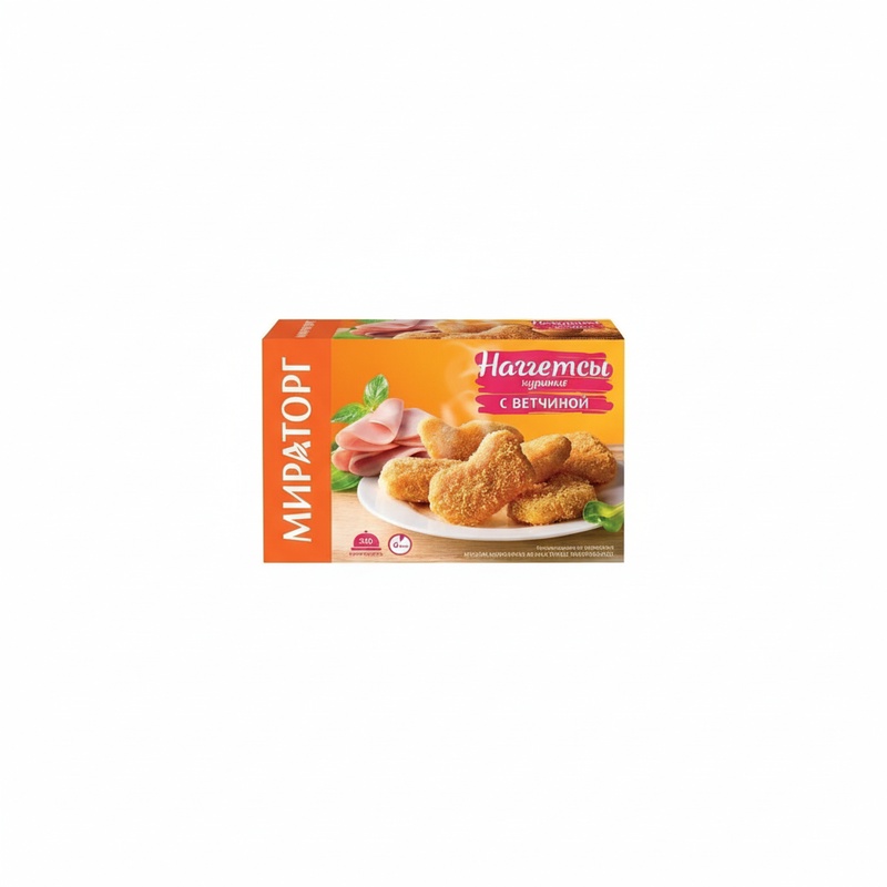 НАГГЕТСЫ МИРАТОРГ КУРИНЫЕ С ВЕТЧИНОЙ 300Г