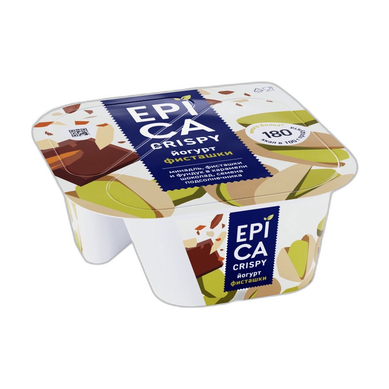 ЙОГУРТ ЕРIСА CRISPY С ФИСТАШКАМИ 10,5% 140Г