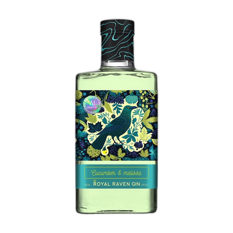 ДЖИН ROYAL RAVEN CUCUMBER MELISSA GIN 40% 0,5Л
