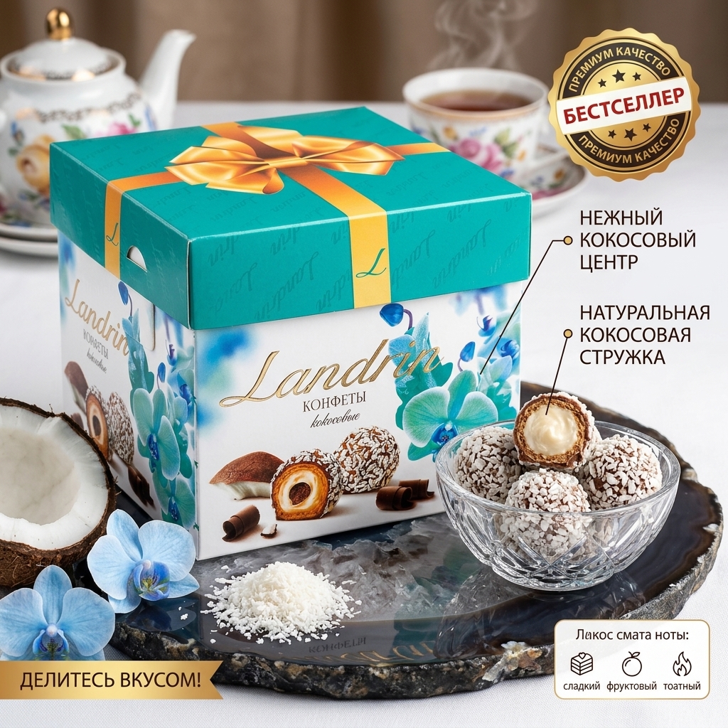 КОНФЕТЫ КОКОСОВЫЕ 120Г