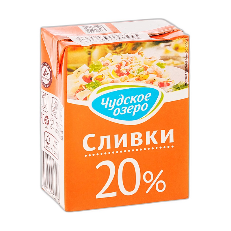 СЛИВКИ ЧУДСКОЕ ОЗЕРО ПИТЬЕВЫЕ У/П 20% 200МЛ Т/П