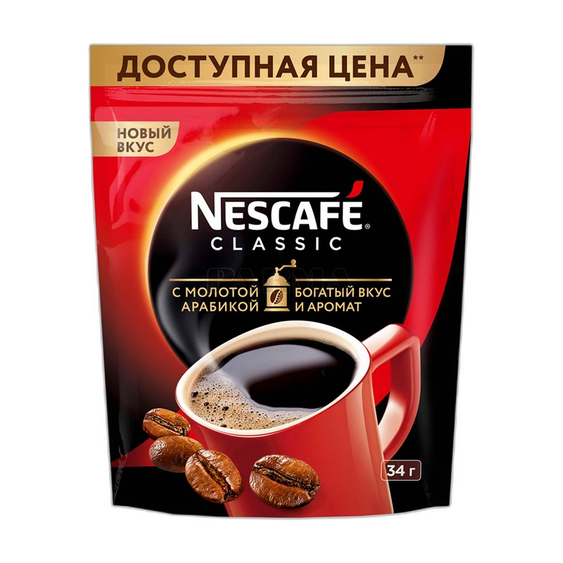 КОФЕ РАСТВОРИМЫЙ NESCAFE CLASSIC 34Г Д/П