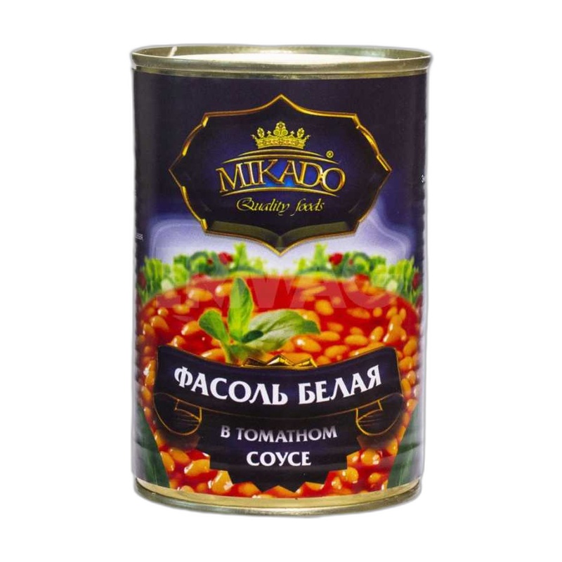 ФАСОЛЬ MIKADO БЕЛАЯ В ТОМАТНОМ СОКУ 425МЛ