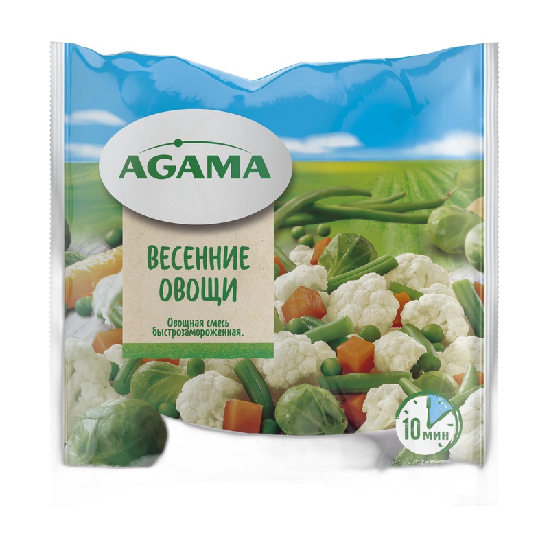 СМЕСЬ ОВОЩНАЯ ЗАМОРОЖЕННАЯ AGAMA ВЕСЕННИЕ ОВОЩИ 400Г