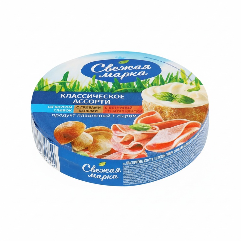 АССОРТИ КЛ. (СО ВКУСОМ СЛИВОК,С ГР. БЕЛЫМИ,С ВЕТЧИНОЙ ПО-ИТ.) ПЛАВ.ПРОДУКТ С СЫР