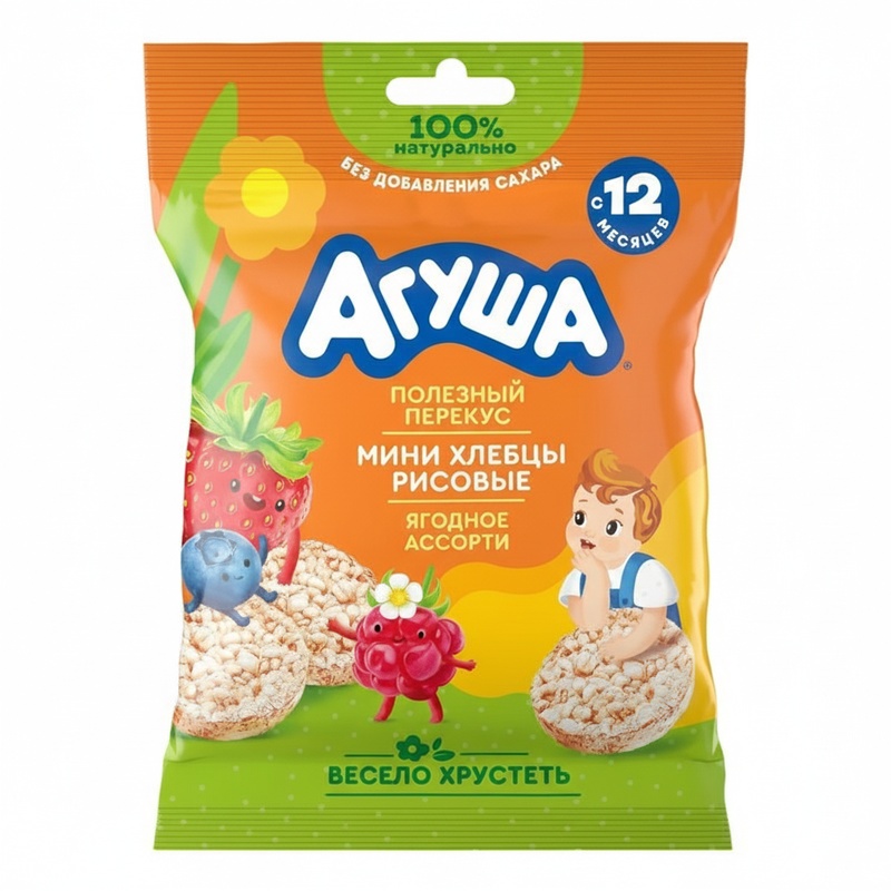 ХЛЕБЦЫ РИСОВЫЕ АГУША ЯГОДНОЕ АССОРТИ 30Г