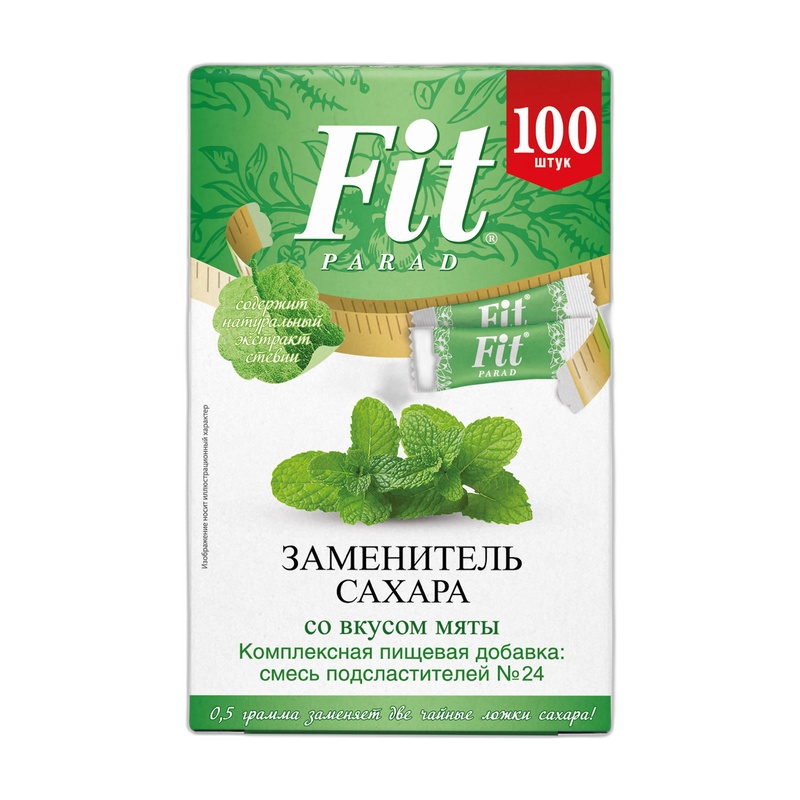 САХАРОЗАМЕНИТЕЛЬ FIT PARAD №24 МЯТА 100 СТИКОВ