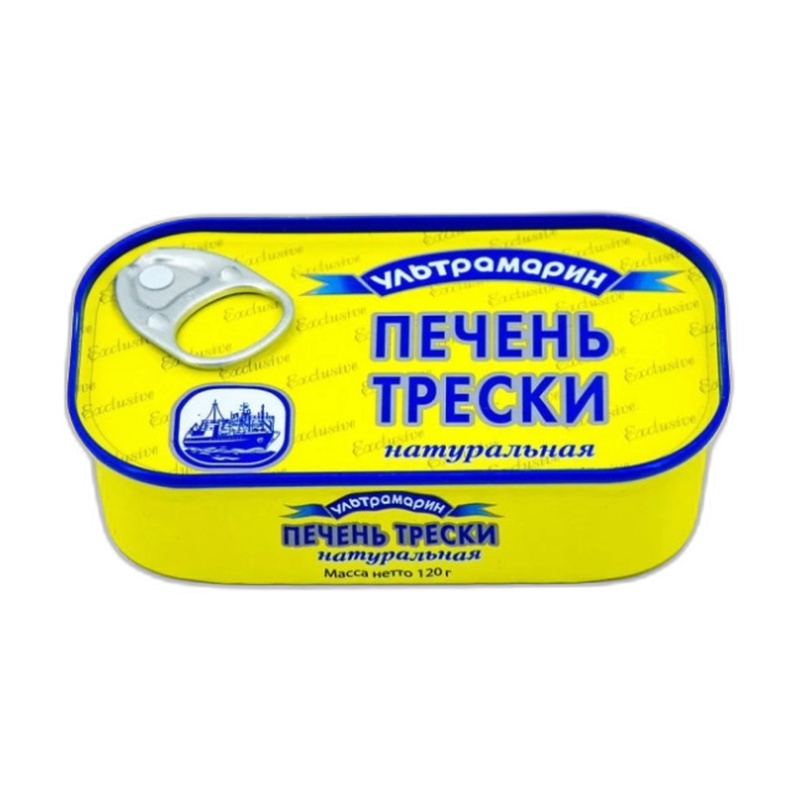 ПЕЧЕНЬ УЛЬТРАМАРИН ТРЕСКИ НАТУРАЛЬНАЯ 120Г