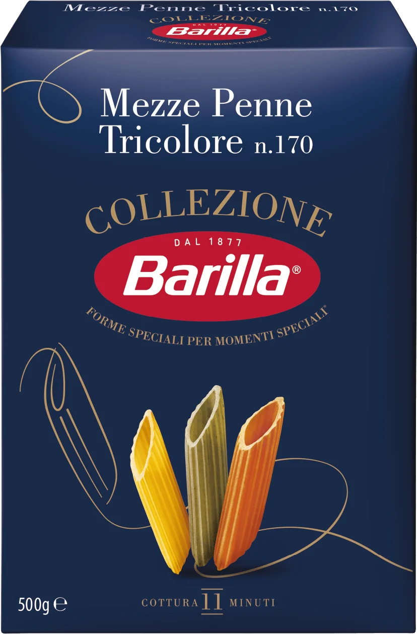 ПАСТА BARILLA MEZZE PENNE TRICOLORI 500Г