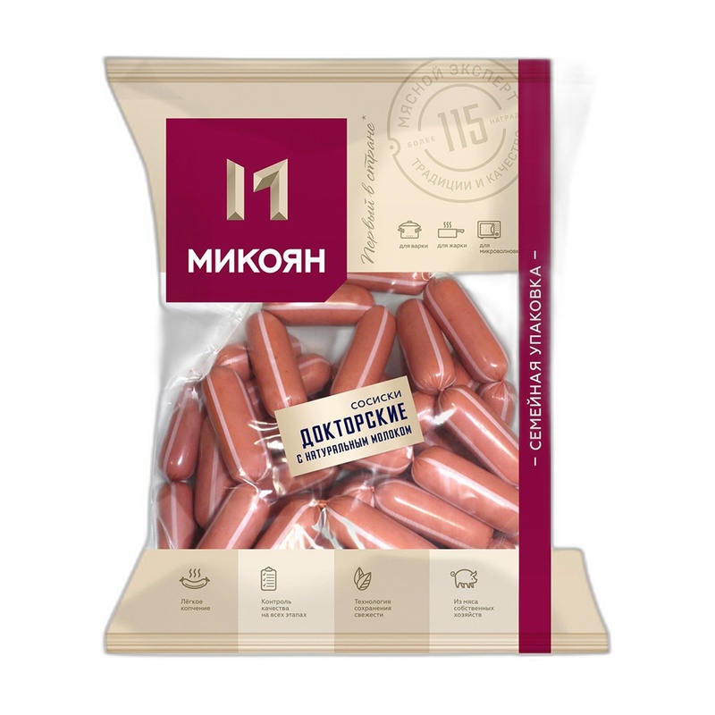 ДОКТОРСКИЕ С НАТ.МОЛОКОМ СОСИСКИ МИК