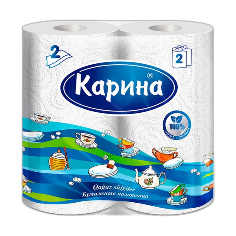 ПОЛОТЕНЦА БУМАЖНЫЕ КАРИНА 2-СЛОЙНЫЕ 225Х230СМ 200ШТ/УП