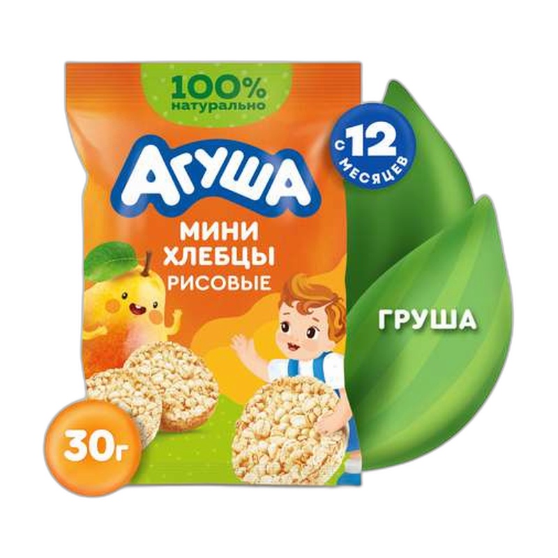 ХЛЕБЦЫ РИСОВЫЕ АГУША ГРУША 30Г